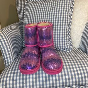 Pink Sequin Kids UGG Boots